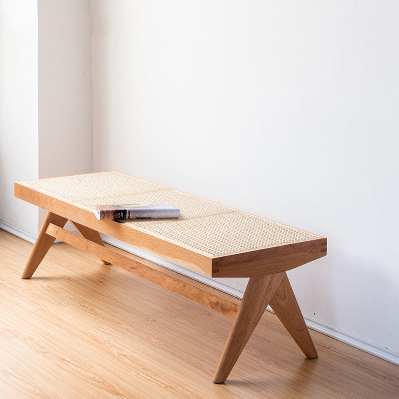 Banc et pouf en rotin Atticus