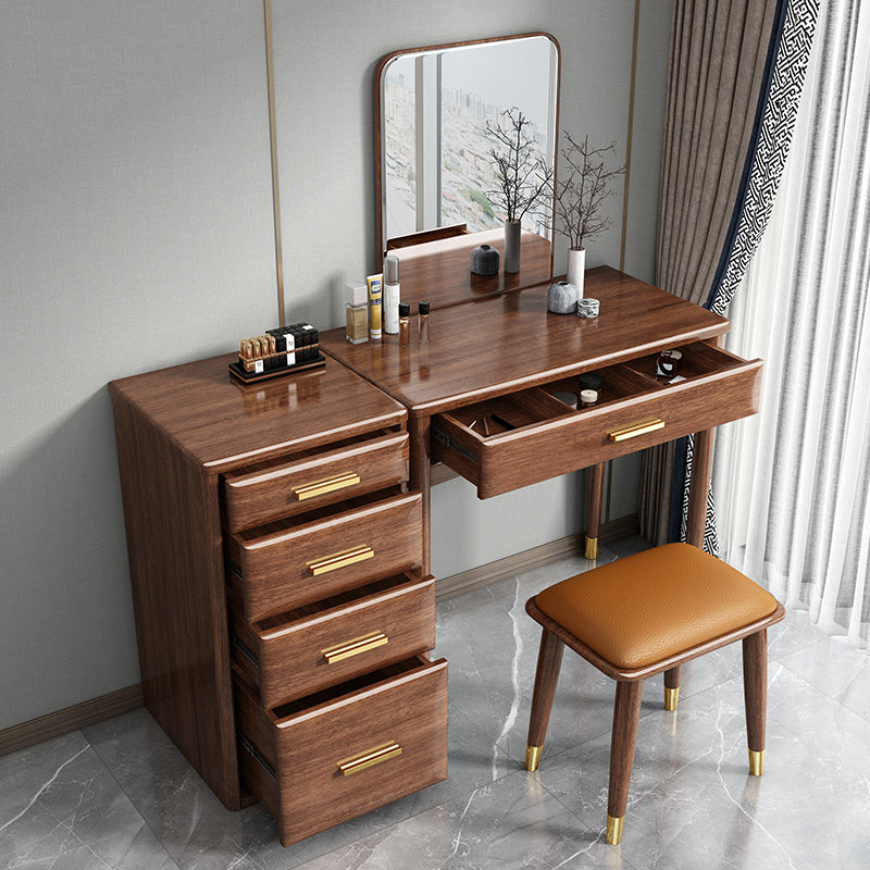 Coiffeuse CARLY Embassy en bois de santal massif avec miroir et meuble de rangement