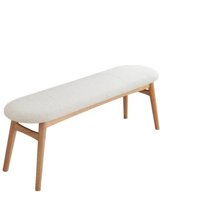 Banc en bois massif LYRIC BELAIR en chêne nordique avec coussin lavable en tissu 