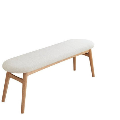 Banc en bois massif LYRIC BELAIR en chêne nordique avec coussin lavable en tissu 