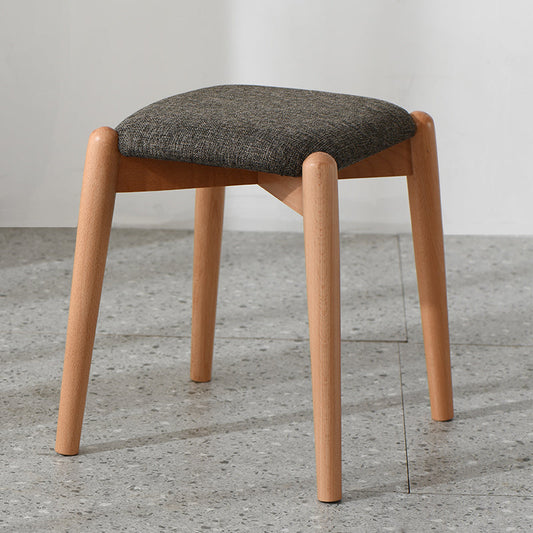 Tabouret de coiffeuse Isabella OSAKA en bois massif, style japonais scandinave, idéal pour le maquillage ou la toilette.