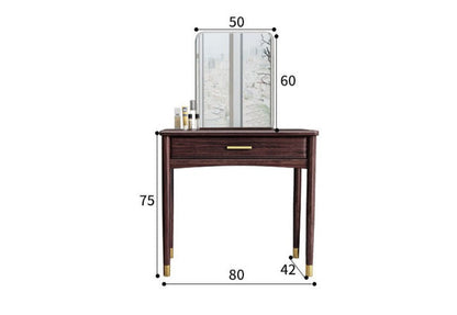 Coiffeuse CARLY Embassy en bois de santal massif avec miroir et meuble de rangement
