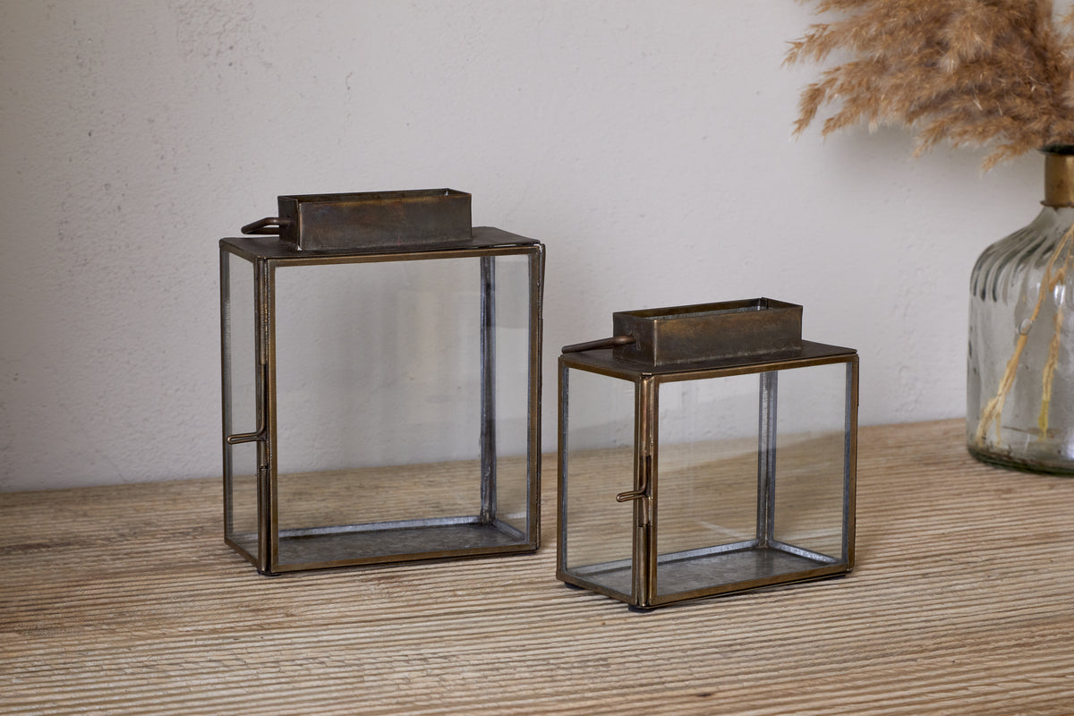 Mini lanterne de table Obi - Laiton antique