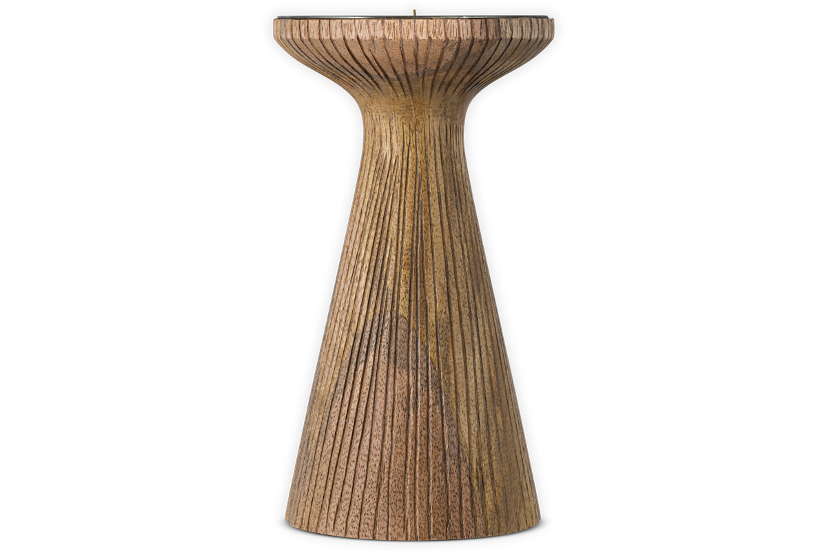 Bougeoir Omari en bois de manguier - Naturel