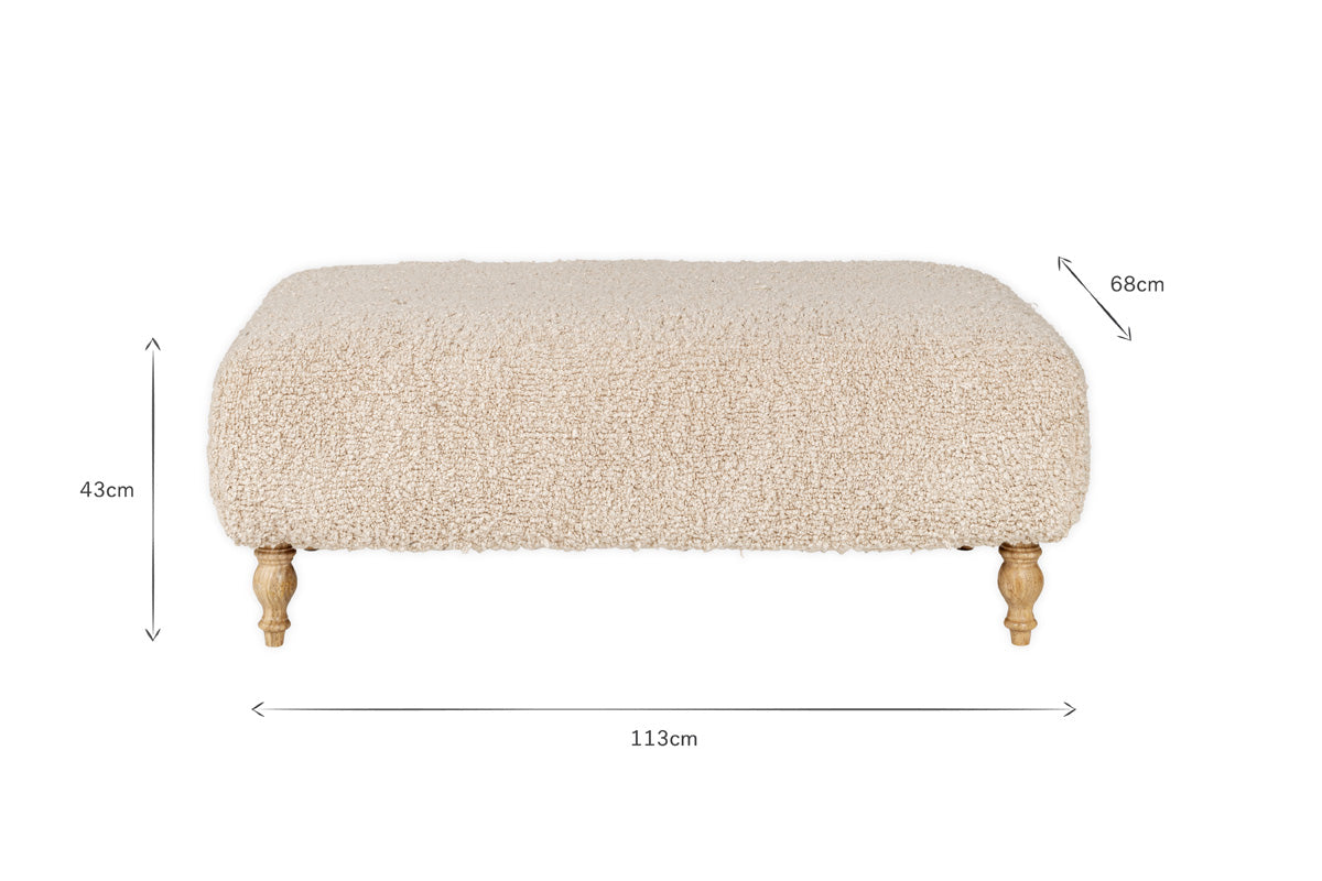 Pouf Otas Teddy - Blanc cassé