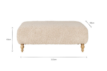 Pouf Otas Teddy - Blanc cassé