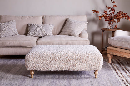 Pouf Otas Teddy - Blanc cassé