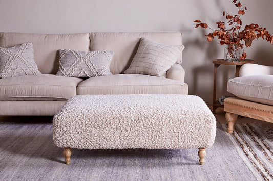 Pouf Otas Teddy - Blanc cassé