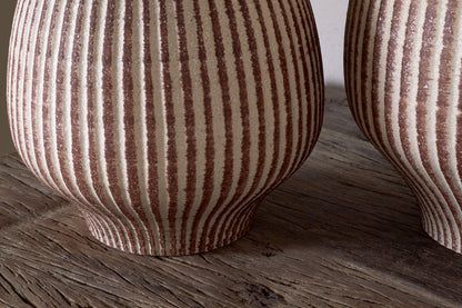 Vase décoratif en émail réactif Perola - Naturel et rouille