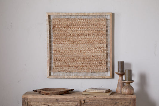 Art mural en jute tissé Pemali - Naturel