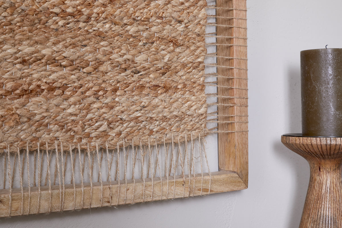 Art mural en jute tissé Pemali - Naturel