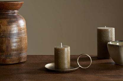 Mini bougie pilier rustique au mélange de soja - Olive