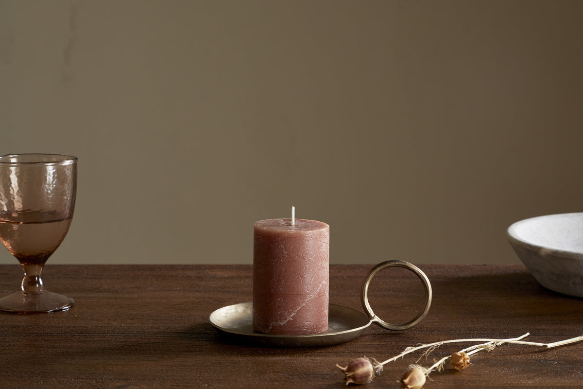 Mini bougie pilier rustique au mélange de soja - Rouille