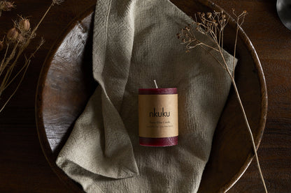 Mini bougie pilier rustique au mélange de soja - Cerise noire