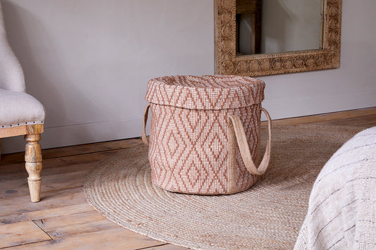Panier à linge en jute Renu - Rouille et naturel
