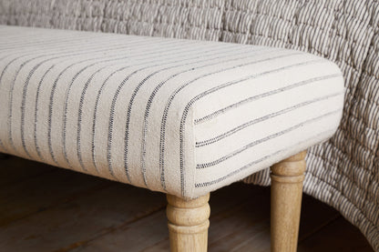 Banc rembourré à rayures Sanja - Gris