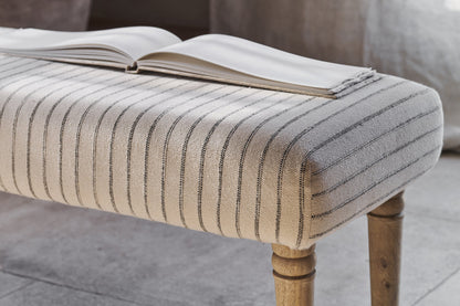 Banc rembourré à rayures Sanja - Gris