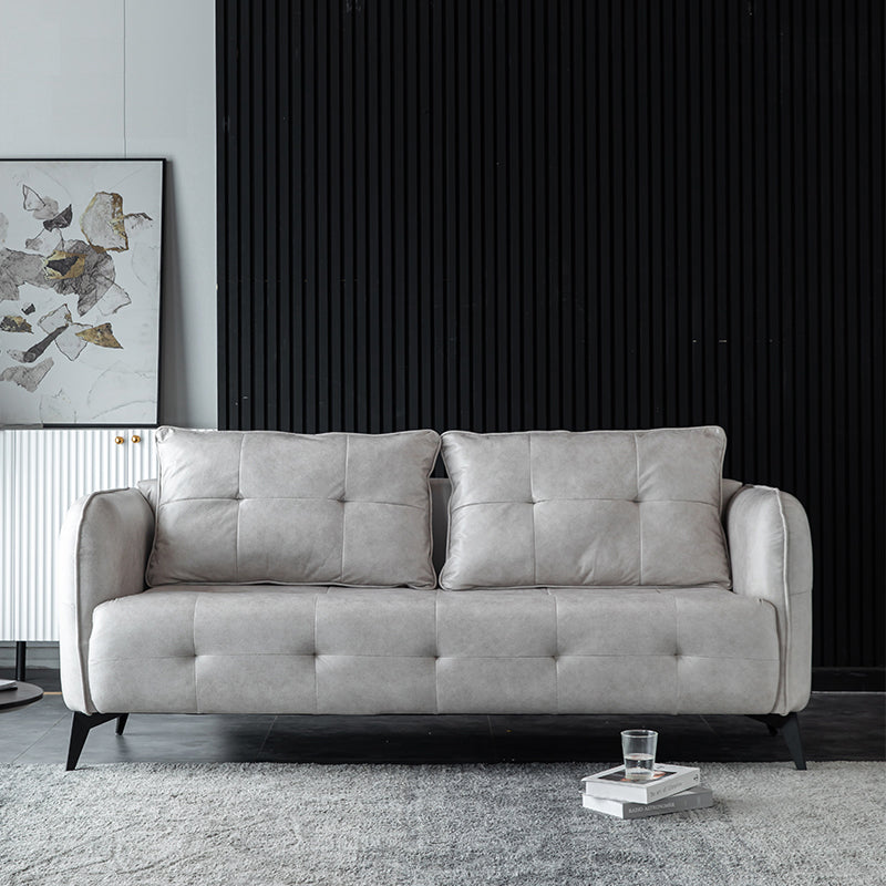 Canapé à accoudoirs carrés en similicuir Lesa