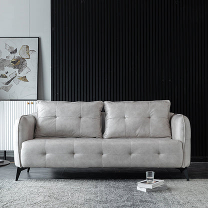 Canapé à accoudoirs carrés en similicuir Lesa