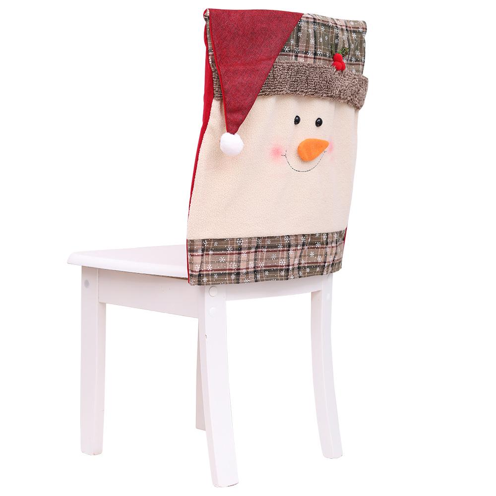 Housse de chaise de Noël (lot de 2) - Bonhomme de neige