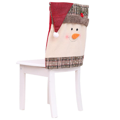 Housse de chaise de Noël (lot de 2) - Bonhomme de neige