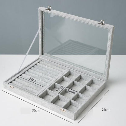 Boîte à bijoux avec plateau en faux verre