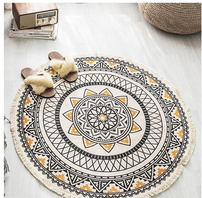 Tapis ronds en fleurs de lotus