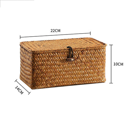 Étui de rangement en rotin tissé à la main