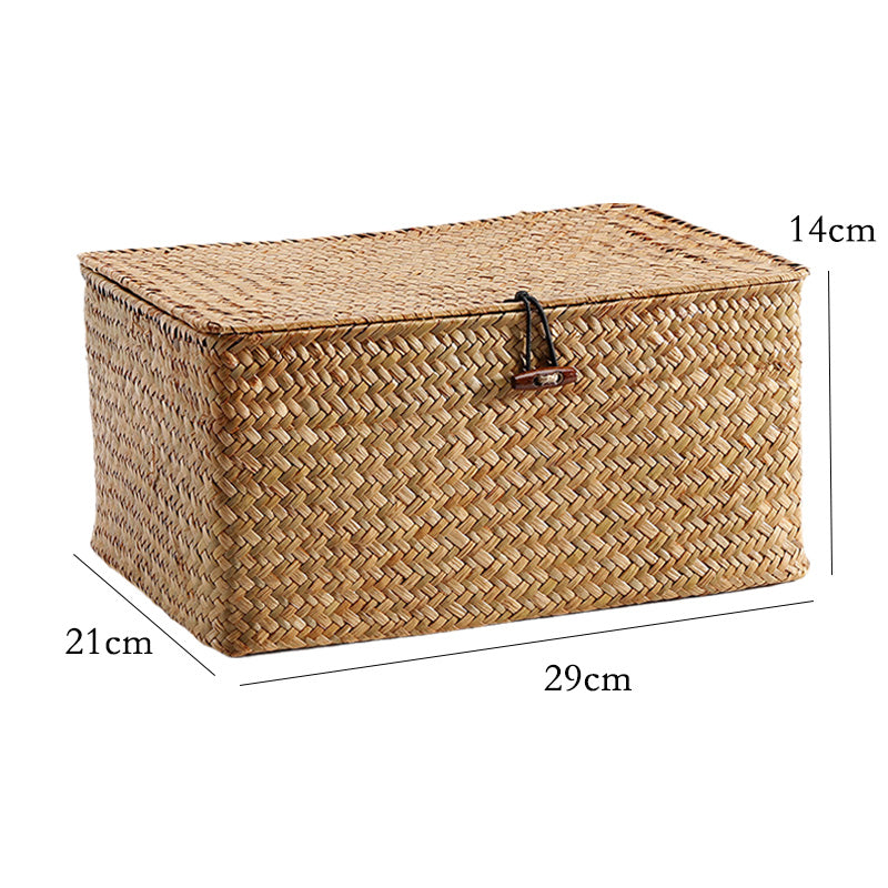 Étui de rangement en rotin tissé à la main