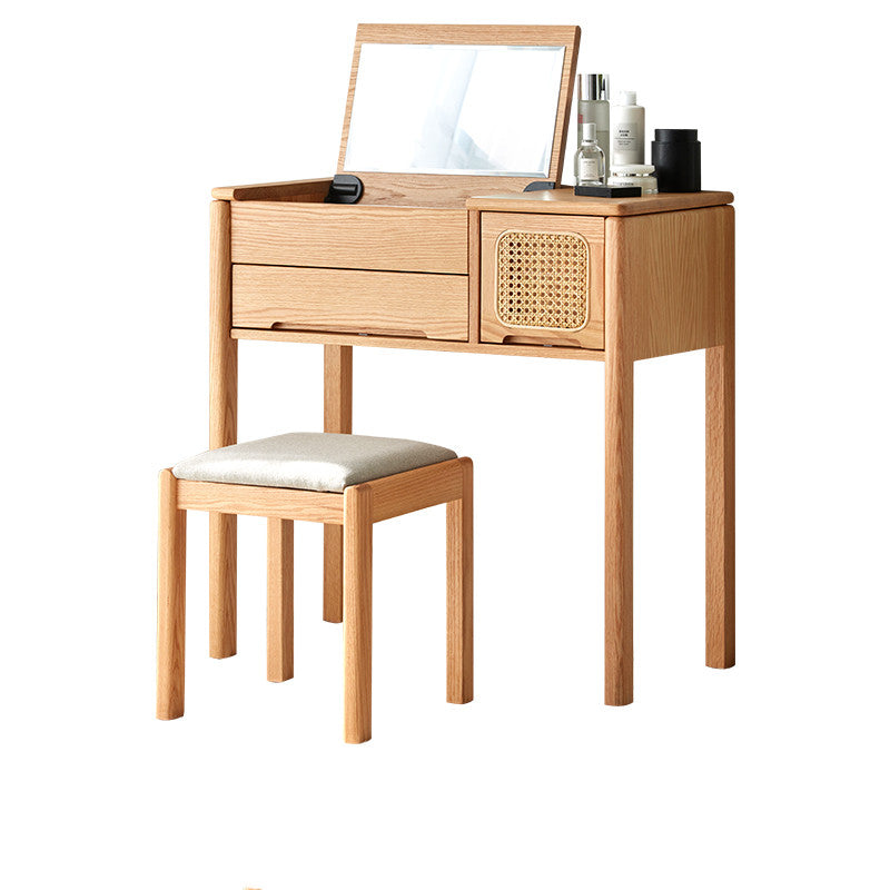 Coiffeuse et tabouret Freya en bois massif 