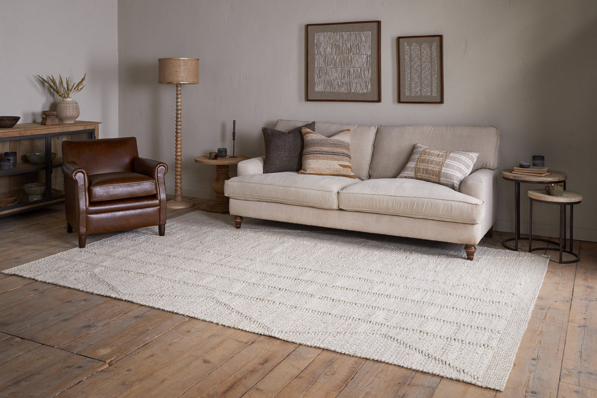 Tapis Shanti en laine et coton - Naturel