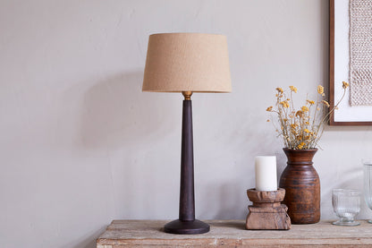 Lampe de table Sahar en bois de manguier - Teinte foncée