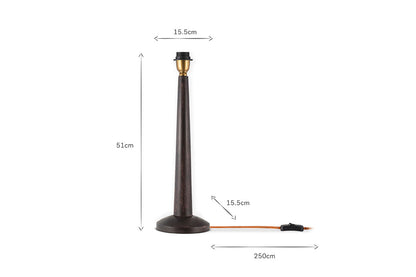 Lampe de table Sahar en bois de manguier - Teinte foncée