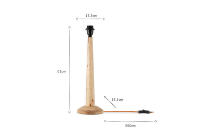 Lampe de table Sahar en bois de manguier - Naturel
