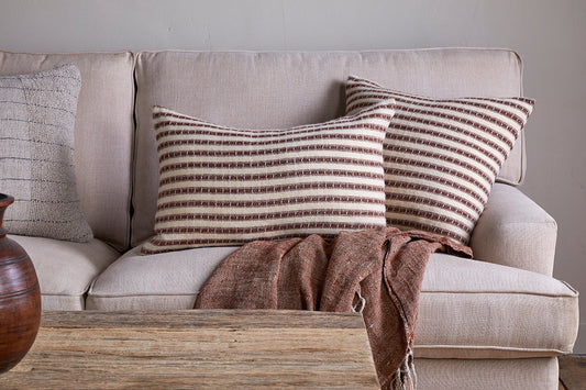 Housse de coussin en laine Sanval - Bordeaux