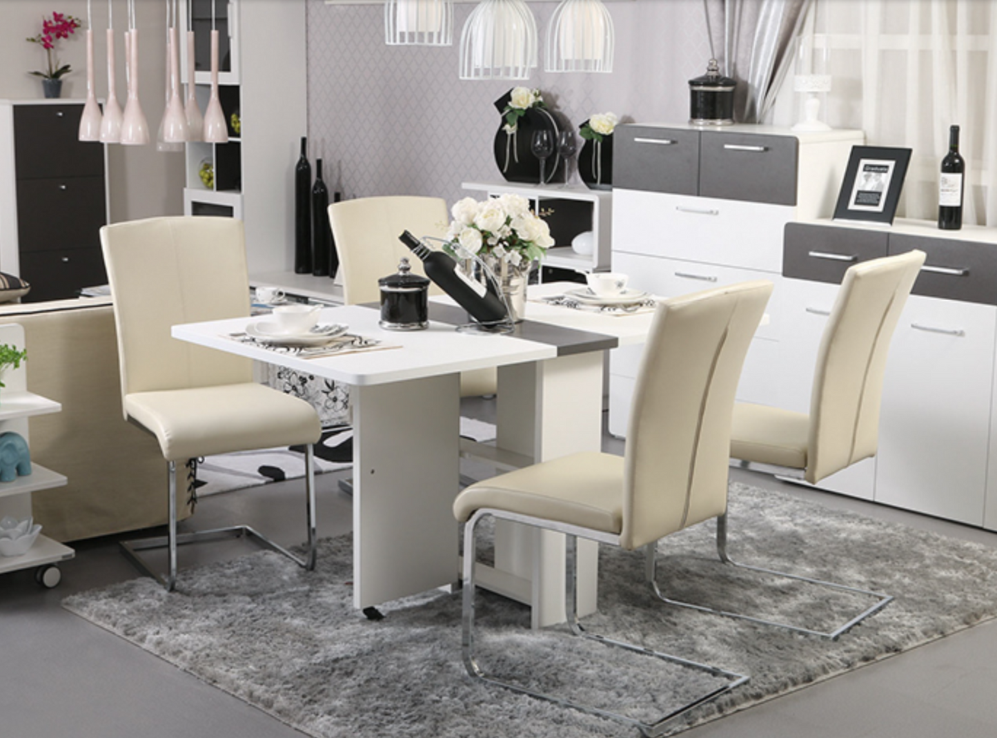 Chaise de salle à manger contemporaine en forme de S AMELIA