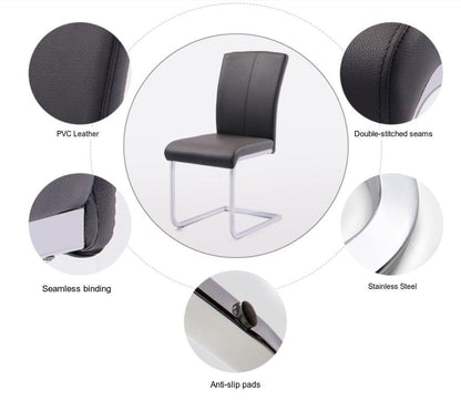 Chaise de salle à manger contemporaine en forme de S AMELIA