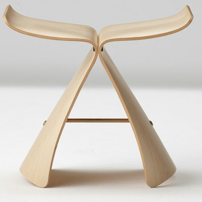 Tabouret d'appoint papillon en bois courbé