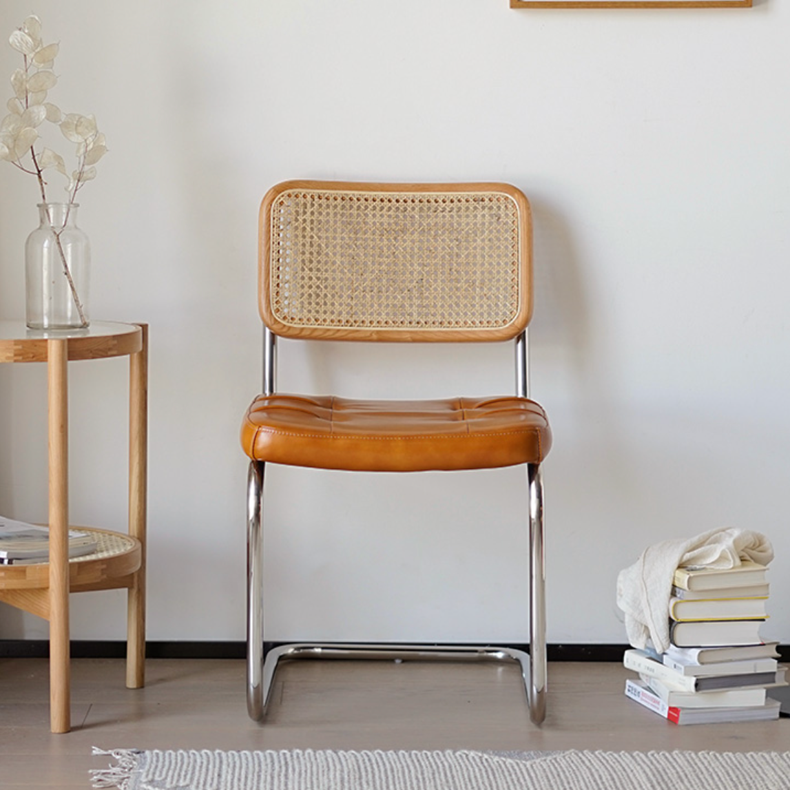 Chaise d'appoint en cuir véritable Londyn (lot de 2) 