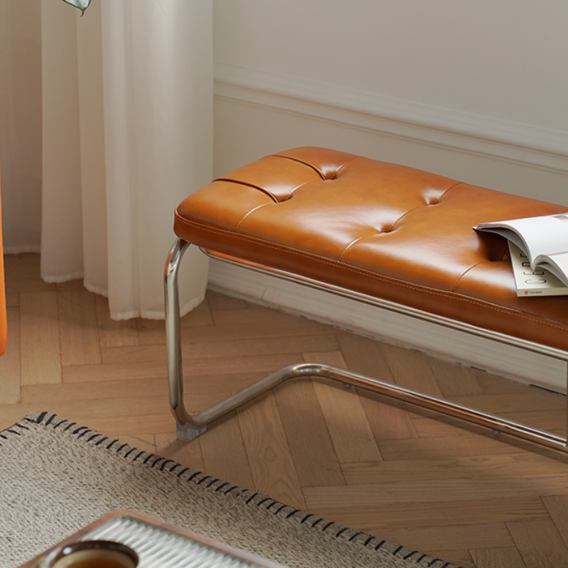 Banc et pouf en cuir Carlea