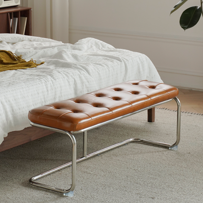 Banc et pouf en cuir Carlea