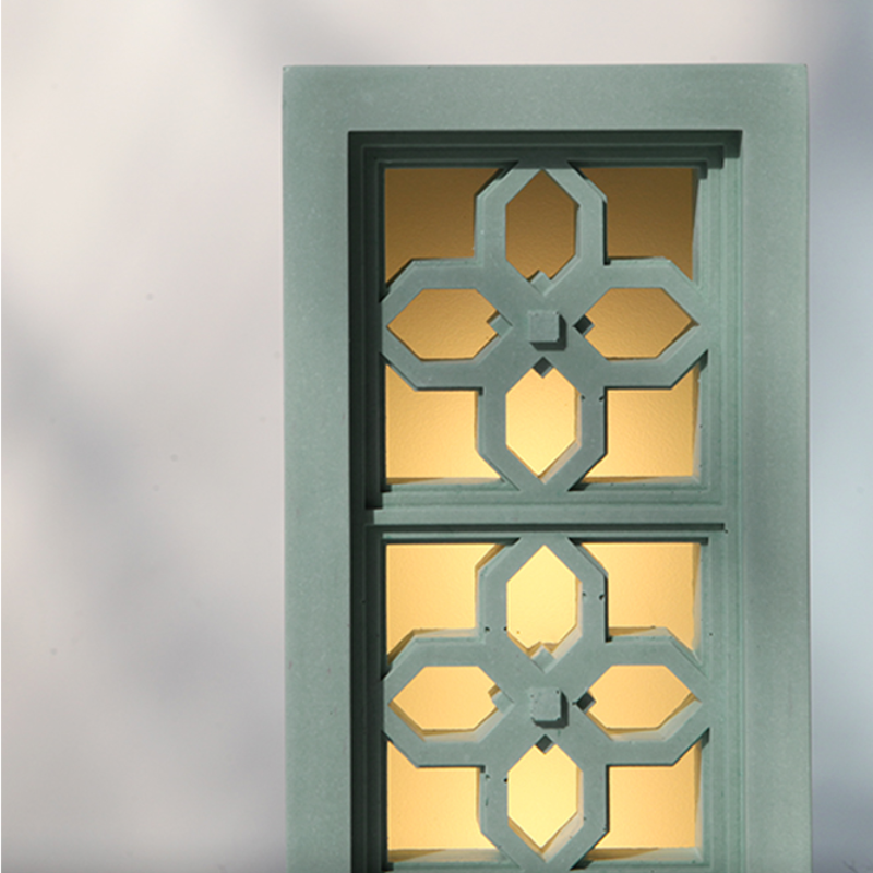 Veilleuse en béton à treillis chinois