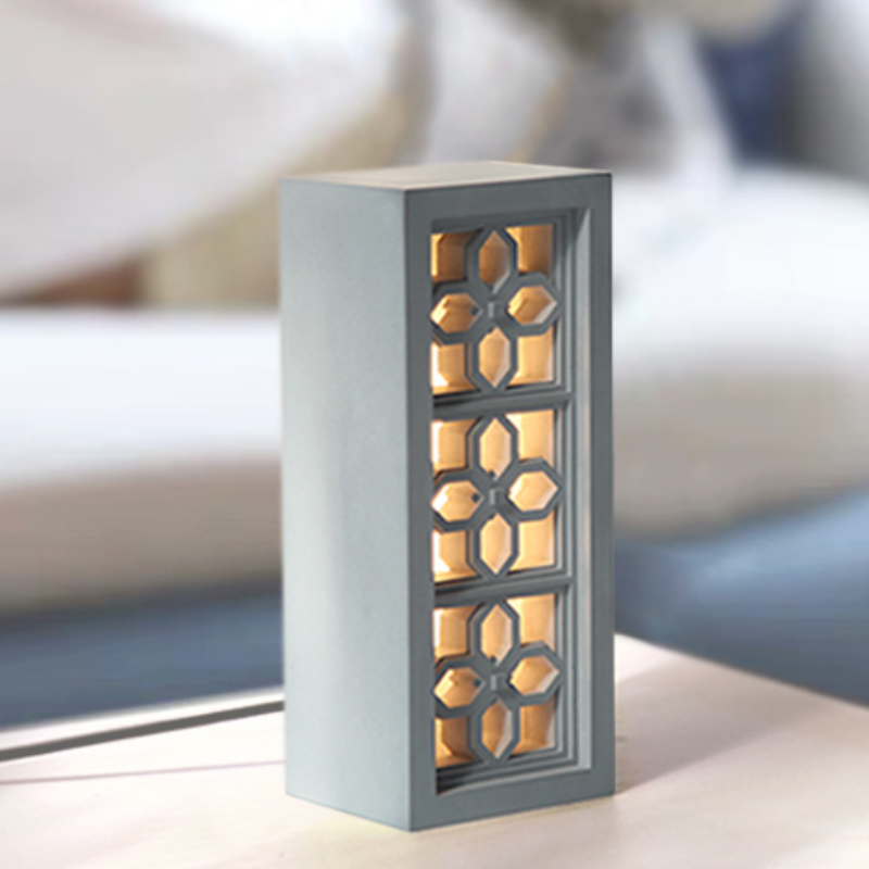 Veilleuse en béton à treillis chinois