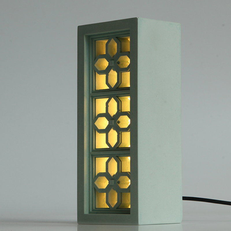 Veilleuse en béton à treillis chinois