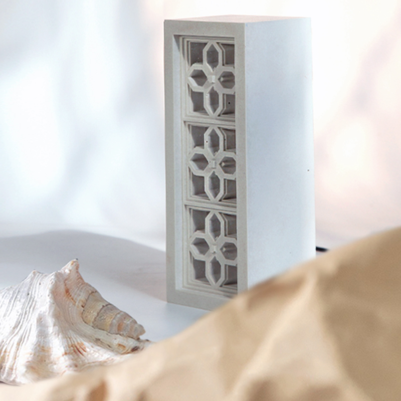 Veilleuse en béton à treillis chinois