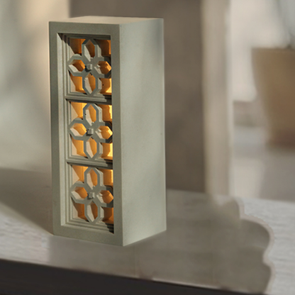 Veilleuse en béton à treillis chinois