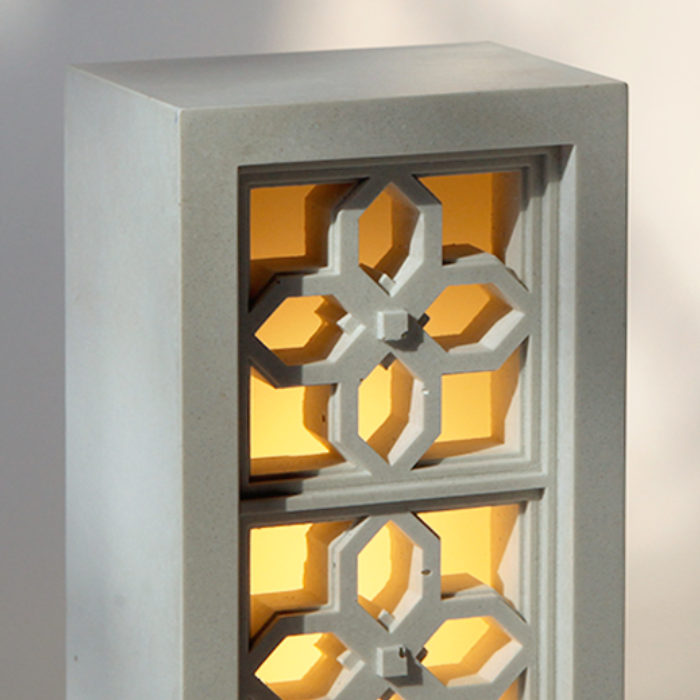 Veilleuse en béton à treillis chinois