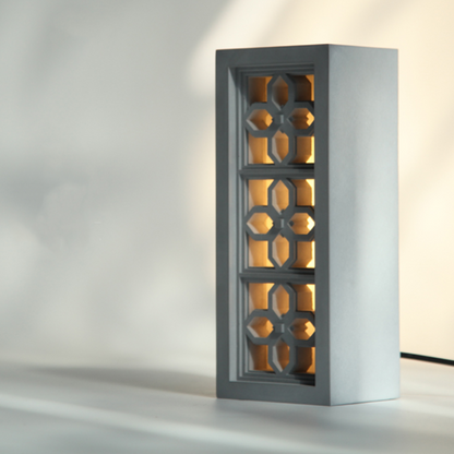 Veilleuse en béton à treillis chinois