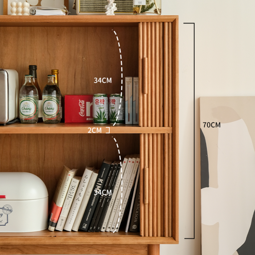 Bibliothèque et armoire en bois Garlyn