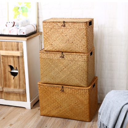 Panier de rangement en jonc de mer Alkire